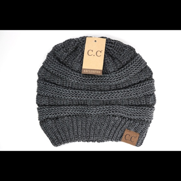 C.C Accessories - Classic C.C. Beanie Cable Knit Dark Grey OS